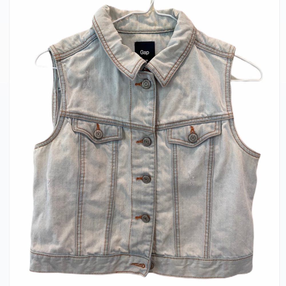 Gap Cropped Jean Vest